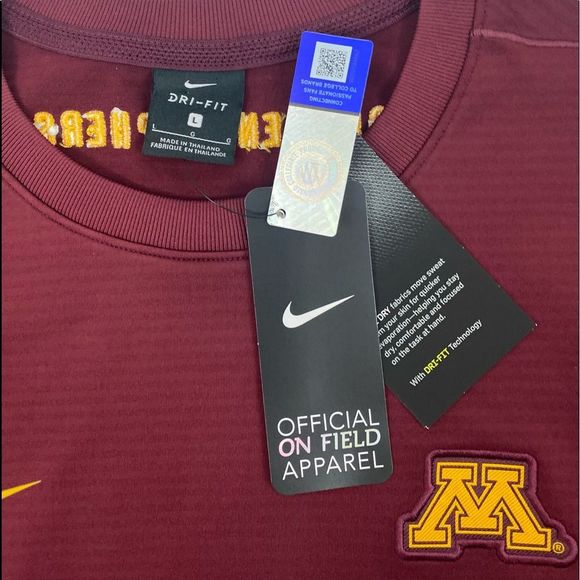 Nike Minnesota Golden Gophers On Field Long Sleeve // CQ5051-669 // Large - Picture 7 of 10